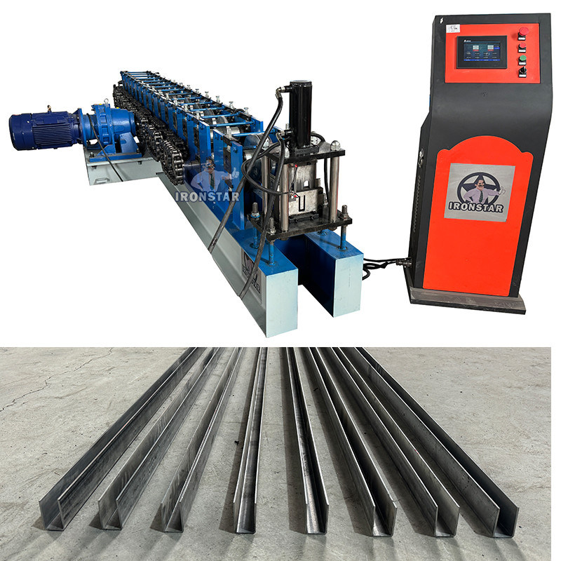 “Automatic Two Sizes U Channel Roll Former 30x50 30x70mm Roller Shutter Door Guide Rail Forming Machine Nicaragua Market U Guide Rail Forming Machine Combined 2 Size Shutter Door Track Roll Forming ”